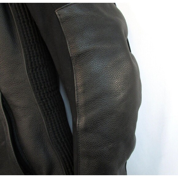 Triumph Leather Motorcycle Jacket Mens Medium Black Insulated Padded Lined - Picture 9 of 16